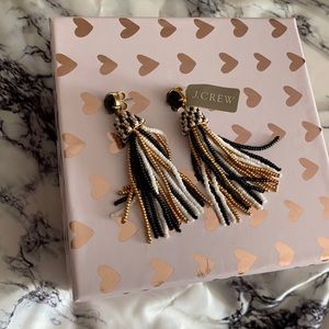 J Crew Earrings Black and Gold